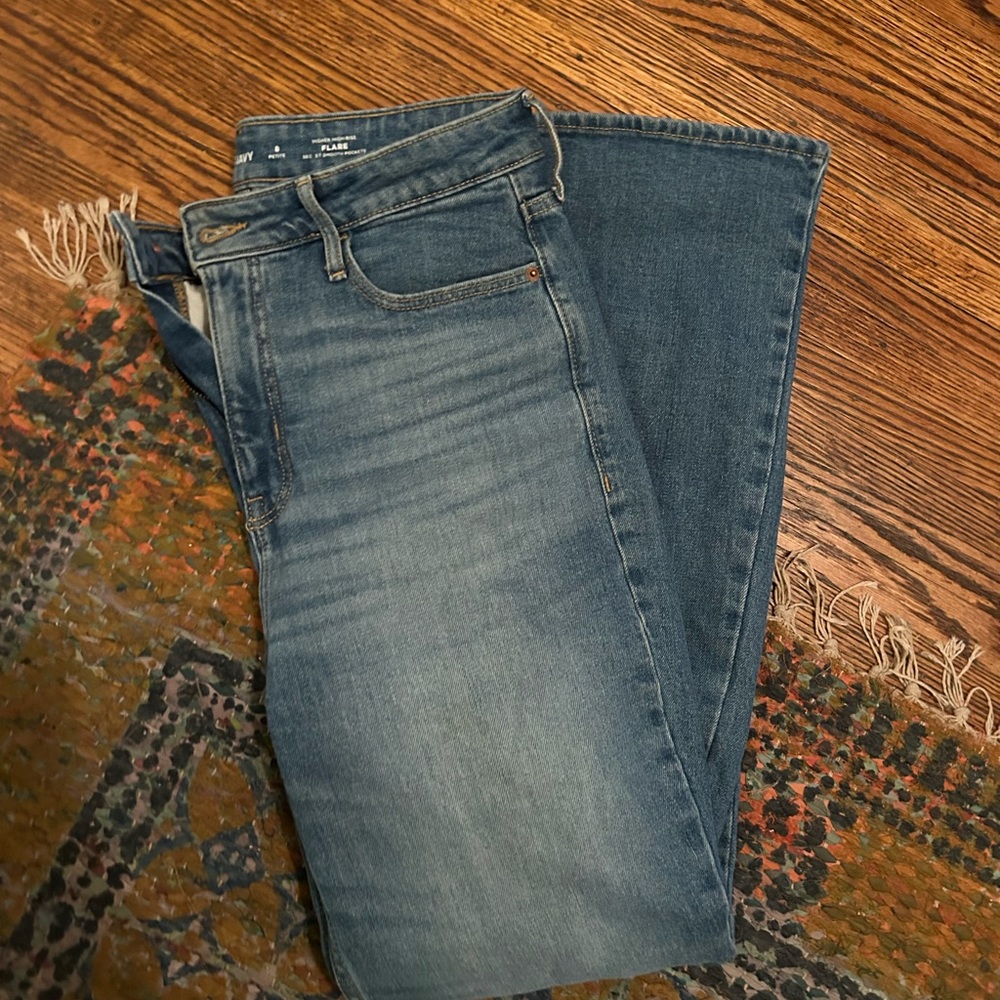 OLD NAVY Light to Medium Wash higher high rise flare